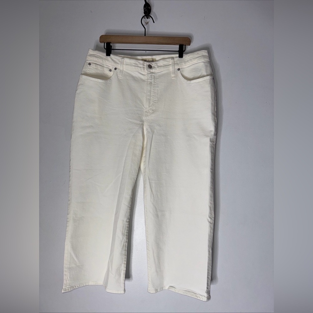 Madewell The Perfect‎ Vintage Wide Leg Crop Jeans White 33 Petite
